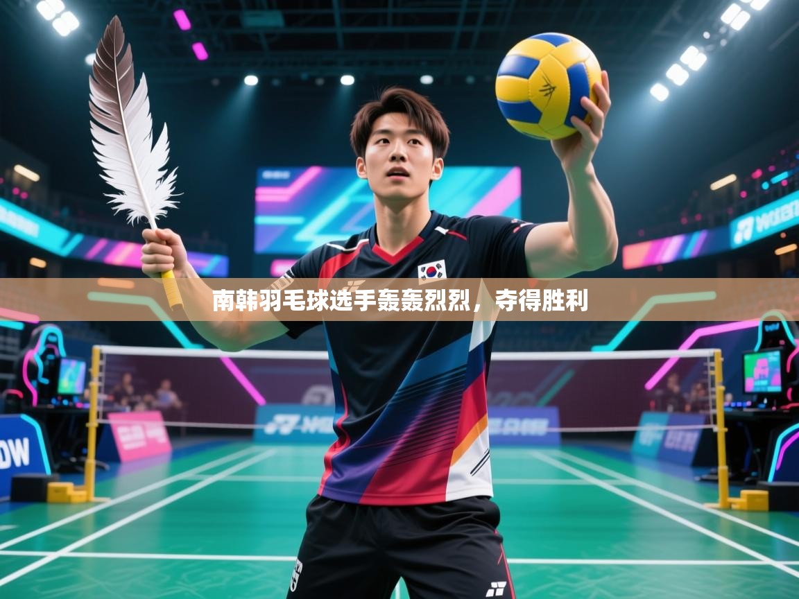 南韩羽毛球选手轰轰烈烈，夺得胜利